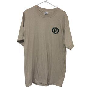 Gildan Tag Brag Deer‎ Graphic Tee Large Beige Ultra Cotton